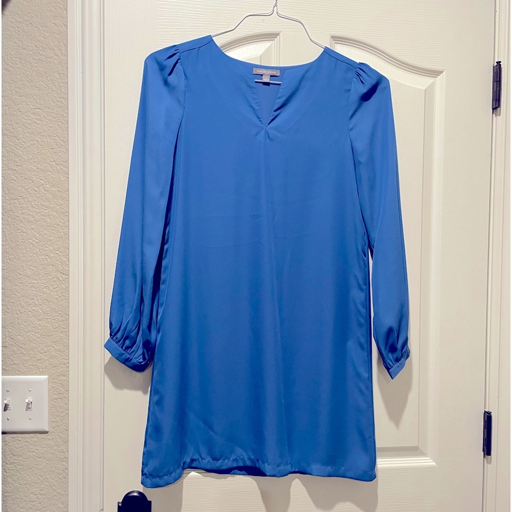 Long sleeve blue mini dress size small
